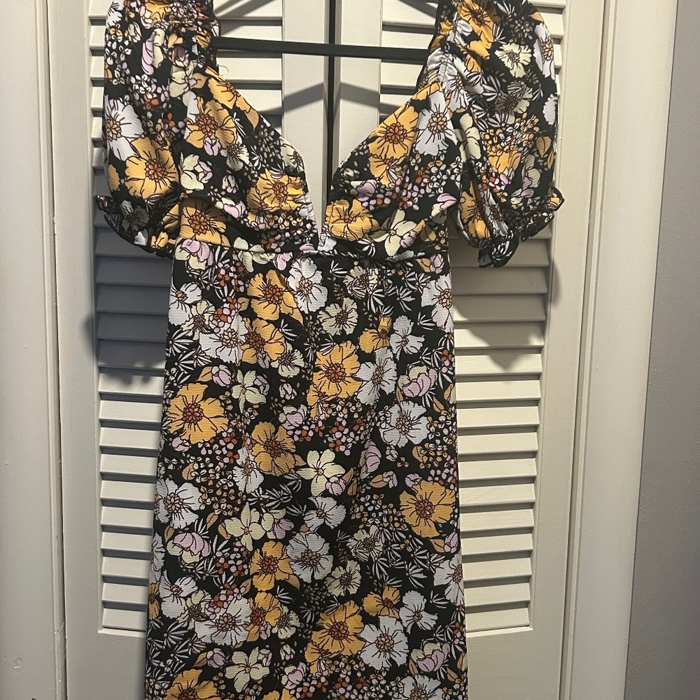 City Vibe Black Floral Mini Dress
